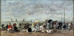 Scena na plaży w Trouville autorstwa Eugene Louis Boudin