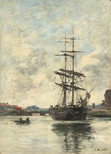 Statek na Touques, ok. godz. 18881895. autorstwa Eugene Louis Boudin