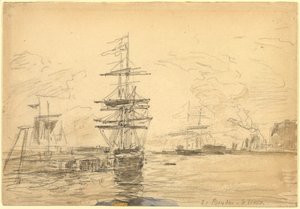Statki w porcie, ok. godz. 1875. autorstwa Eugene Louis Boudin