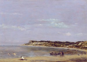 Wybrzeże w La Heve, 1856 autorstwa Eugene Louis Boudin