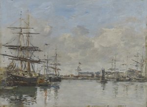 Port Le Havre, ok. 1885-90 autorstwa Eugene Louis Boudin