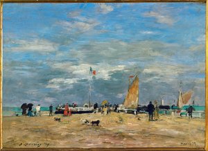 Nabrzeże w Deauville autorstwa Eugene Louis Boudin