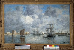 Port Carnaret Obraz Eugene Louis Boudin (1824-1898). 1872. wym. 0,55x0,89m. Paryż, Muzeum Orsay autorstwa Eugene Louis Boudin