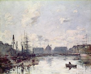 Port handlowy, Le Havre, 1892 autorstwa Eugene Louis Boudin