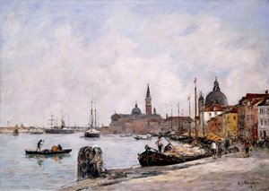 Nabrzeże na Giudecce, Wenecja, 1895 autorstwa Eugene Louis Boudin