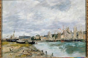 Port w Trouville. Obraz Eugene Louis Boudin (1824-1898) autorstwa Eugene Louis Boudin