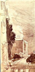Taras zamku (akwarela na papierze) autorstwa Eugene Louis Boudin