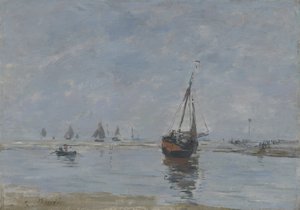 Trouville podczas odpływu, ok. 1888-95 autorstwa Eugene Louis Boudin