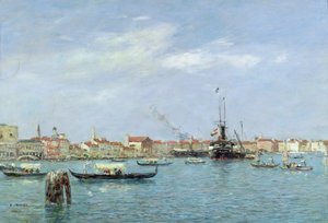 Wenecja, Canal Grande, austriacki parowiec, 1895 autorstwa Eugene Louis Boudin