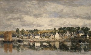 Wieś nad rzeką, prawdopodobnie 1867. autorstwa Eugene Louis Boudin
