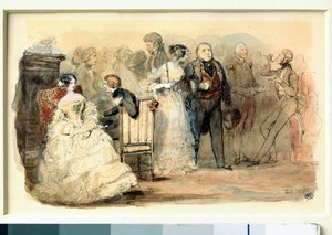 Przyjęcie pod dyrekcją Ludwika Filipa Akwarela autorstwa Eugene Lami (1800-1890) autorstwa Eugene Louis Lami