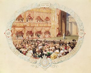 Wnętrze Teatru Jej Królewskiej Mości, zakończenie sezonu 1841 - Żegnaj Pani Rachel autorstwa Eugene Louis Lami