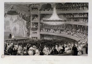 Owacja aktora podczas występu w Theatre des Italians w Paryżu. Grawer Eugene Louis Lami (1800-1890) 1843 Ze zbiorów prywatnych autorstwa Eugene Louis Lami