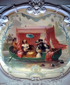 Spaceruj po wodzie. Łódź z baldachimem. Obraz Eugene Louisa Lami (1800-1890) autorstwa Eugene Louis Lami