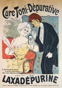 Reklama „Cure Toni-Depurative” autorstwa „Laxadepurine”, c. 1900 (kolor lito)