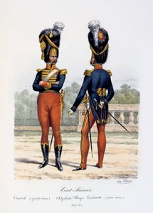 Cent-Suisses, strój kaprala, rozebranie się adiutanta-majora, 1814-17 autorstwa Eugene Titeux