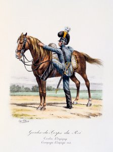 Ochroniarze króla, kawaler, kampania hiszpańska, 1823 autorstwa Eugene Titeux