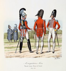 Czarni muszkieterowie, pełny strój i strój firmowy, 1814-15