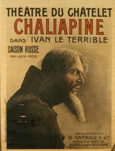 Plakat do sezonu rosyjskiego w Théâtre du Châtelet, 1909 autorstwa Eugene Verneau