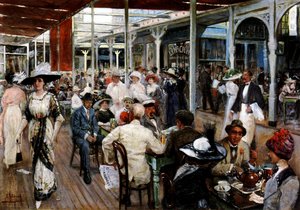 Taras kawiarni, Mar del Plata, Argentyna, 1912 autorstwa Eugenio Alvarez Dumont