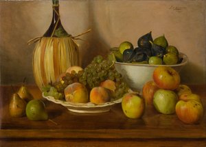 Martwa natura z owocami (obraz olejny na płótnie) autorstwa Eugenio De Giacomi