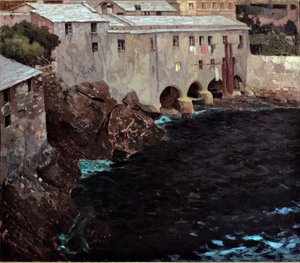 Łuki opactwa San Fruttuoso, c.1909 autorstwa Eugenio Olivari