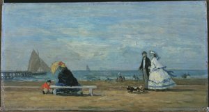 Plaża w Trouville autorstwa Eugene Louis Boudin