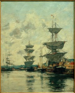 Basen portu Deauville autorstwa Eugene Louis Boudin