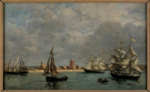 Port w Camaret autorstwa Eugene Louis Boudin