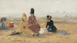 Na plaży, Trouville autorstwa Eugène Boudin