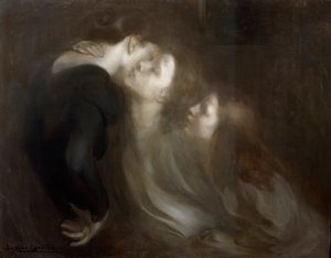 Pocałunek Matki, koniec lat 90. XIX wieku. autorstwa Eugène Carrière