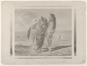 Turek siodłający konia, 1824., 1824. autorstwa Eugène Delacroix
