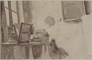 Narożnik pracowni, ok. 1825 r. autorstwa Eugène Delacroix