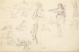 Badania na zwierzętach i figurach autorstwa Eugène Delacroix