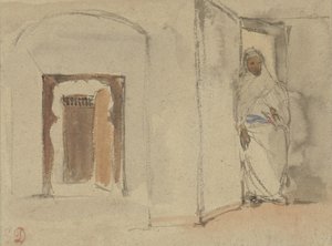 Arab przed swoim domem autorstwa Eugène Delacroix