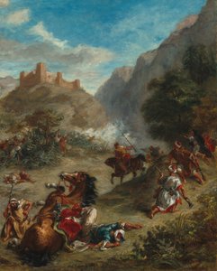 Arabowie potyczki w górach autorstwa Eugène Delacroix