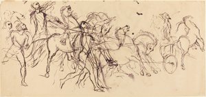 Wozy rydwanów prosto i odwrotnie. autorstwa Eugène Delacroix