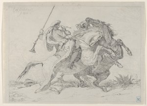Zderzenie jeźdźców mauretańskich, 1834., 1834. autorstwa Eugène Delacroix