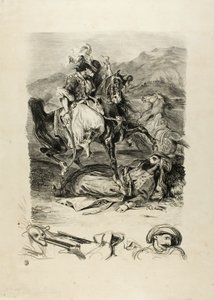 Walka między Giaour i Pasha autorstwa Eugène Delacroix
