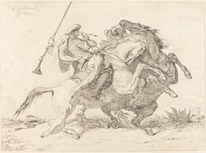 Spotkanie jeźdźców mauretańskich (Rencontre de Cavaliers Maures) autorstwa Eugène Delacroix