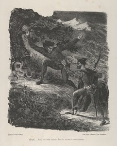 Faust i Mefistofeles w górach Hartz Goethe, Faust, 1825-27., 1825-27. autorstwa Eugène Delacroix