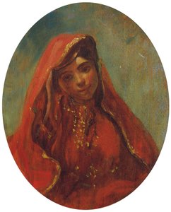 Półpostać marokańskiej kobiety autorstwa Eugène Delacroix