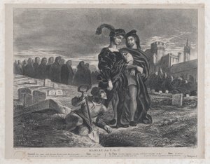 Hamlet kontemplujący czaszkę Yoricka, 1828., 1828.