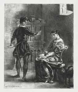 Hamlet: Hamlet i Ofelia autorstwa Eugène Delacroix