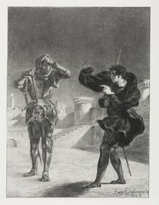 Hamlet: Upiór na tarasie autorstwa Eugène Delacroix