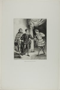 Hamlet i Guildenstern, płyta 6 z Hamleta autorstwa Eugène Delacroix