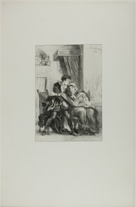 Hamlet i królowa autorstwa Eugène Delacroix