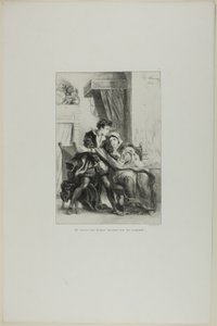 Hamlet i królowa, płyta 10 z Hamleta autorstwa Eugène Delacroix
