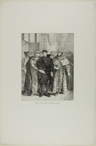 Hamlet i królowa, płyta 1 z Hamleta autorstwa Eugène Delacroix