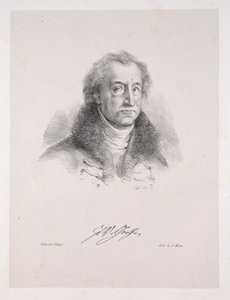Ilustracje do Fausta: Frontyspis - Portret Johanna Wolfganga von Goethego autorstwa Eugène Delacroix